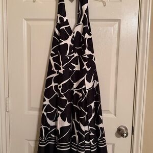 White House Black Market Black and White Backless Dress